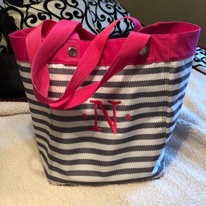 Thirty One Utility Tote with Hot Pink Letter N